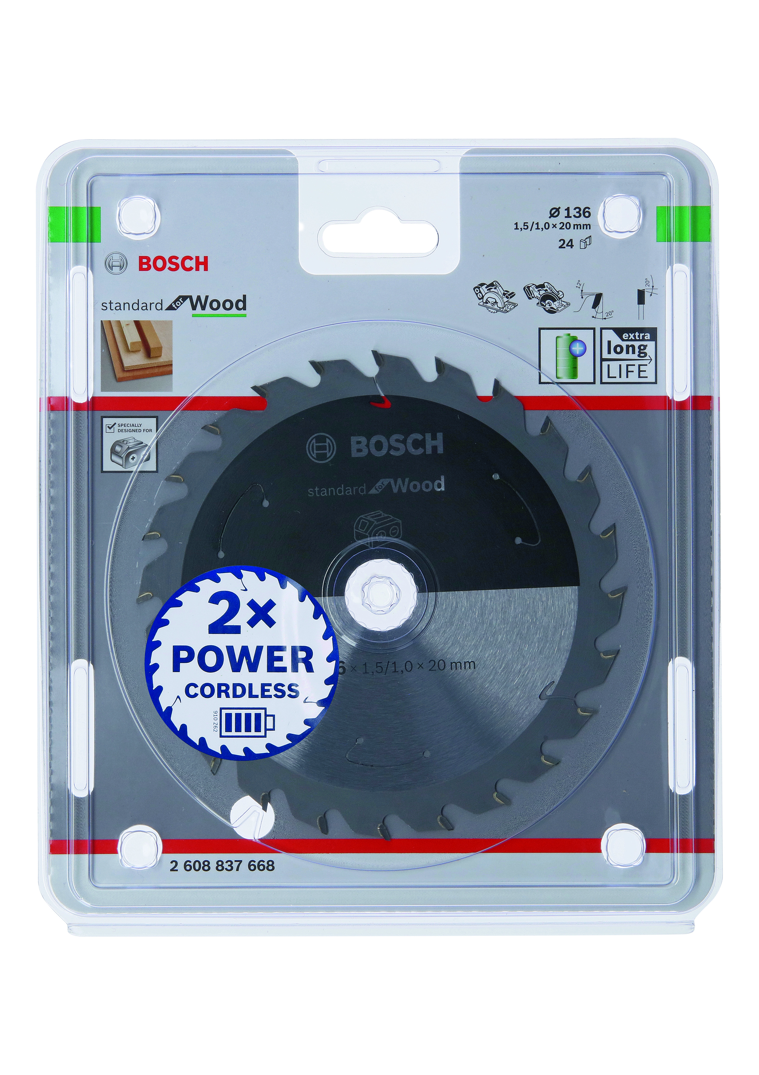 Bosch TCT Blade 136x20mm 24T